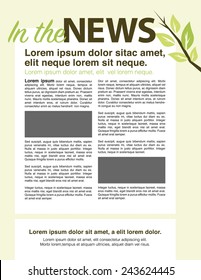 Page layout newsletter for use with business or nonprofit