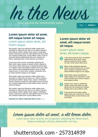 Page layout newsletter for use with business or nonprofit