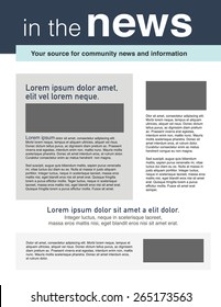 Page layout newsletter for use with business or nonprofit