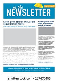 Page layout newsletter for use with business or nonprofit