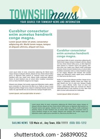 Page layout newsletter for use with business or nonprofit