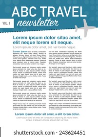 Page layout newsletter for use with travel business