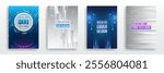 Page layout set for sci-fi. Set of high-tech covers for marketing. Modern technology design for posters. Futuristic background for flyer, brochure. Scientific cover template for presentation, banner.