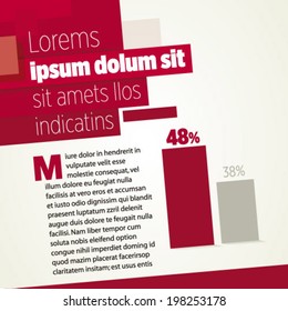 Page Layout template with Bar Graph for graphic design 