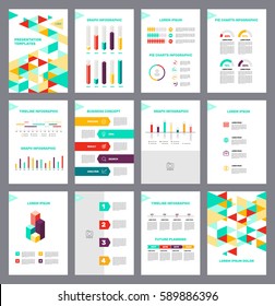 Page layout template for presentation and brochure. Annual report, flyer and book page with infographic elements design. A4. Vector illustration