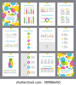 Page layout template for presentation and brochure. Annual report, flyer and book page with infographic elements design. A4. Vector illustration