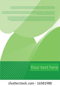 Page layout with waves and different shades of green, with space for text