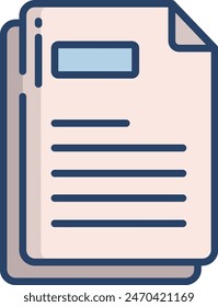 Page linear color vector illustration