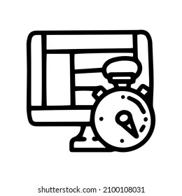 icono de línea de tiempo de carga de página vector doodle simple