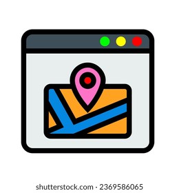Page, map, location, share, navigation, browser, web, website, seo Icon