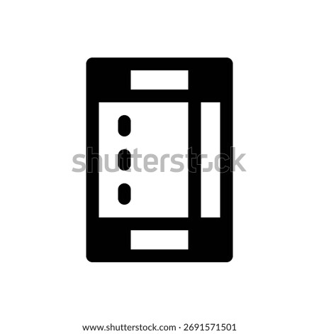 Page margins. Outlined stroke vector icon with black-filled details.