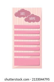 page memo with clouds icon isolated
