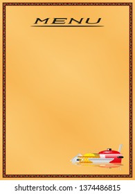 Page menu in the restaurant. Vector illustration.
