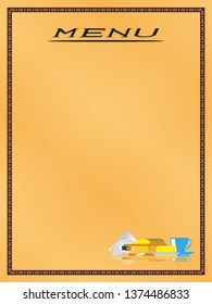 Page menu in the restaurant. Vector illustration.