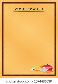 Page menu in the restaurant. Vector illustration.