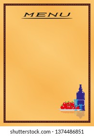 Page menu in the restaurant. Vector illustration.