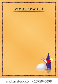 Page menu in the restaurant. Vector illustration.
