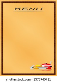 Page menu in the restaurant. Vector illustration.