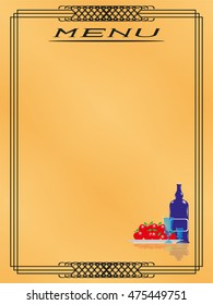 Page menu in the restaurant. Vector illustration.