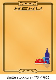 Page menu in the restaurant. Vector illustration.