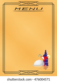 Page menu in the restaurant. Vector illustration.