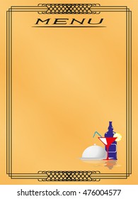 Page menu in the restaurant. Vector illustration.