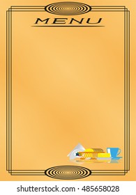Page menu in the restaurant. Vector illustration.