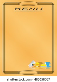 Page menu in the restaurant. Vector illustration.