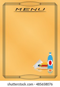 Page menu in the restaurant. Vector illustration.