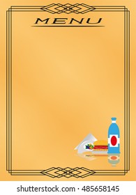Page menu in the restaurant. Vector illustration.