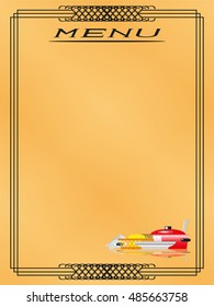 Page menu in the restaurant. Vector illustration.