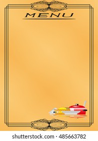 Page menu in the restaurant. Vector illustration.