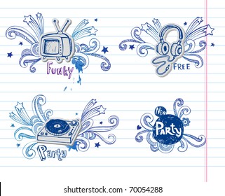 Page of music doodles,