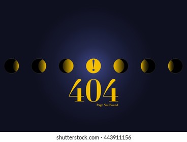 Page not found 404, background, space, moon, night,vector.