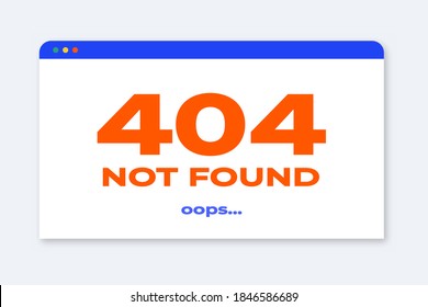 Page not found 404 design. 404 error page flat line concept. Link to a non-existent page. Colorful letters on web page. Vector illustration eps 10