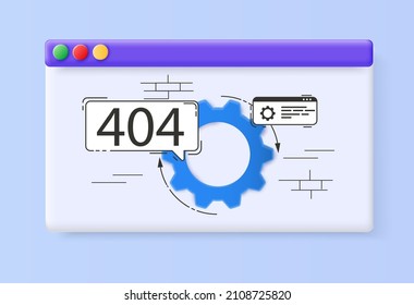 Page not found 404 design. 404 error. System updates, system maintenance and installation programs concept. Vector illustration