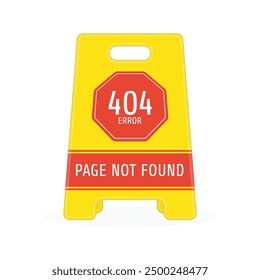 Page not found 404 design template. Sign with a 404 error on placard. Website 404 page creative concept. 