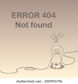 Page not found 404 error. Cartoon style.  Vector illustration 