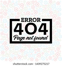 page not found, 404 error, vector design for web page on white background