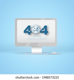 Page not found 404. 404 error page with world cartoon and  paper Origami plane flying in traffic congestion concept. Link to empty non existent page. view computer desktop workers repairs website