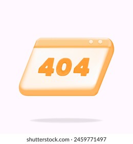 page not found, 404 numbers site, 3d vector icon illustration