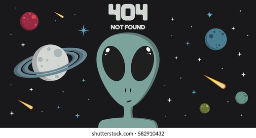 Page not found with alien