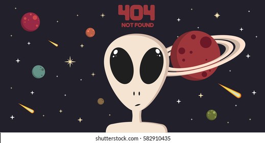 Page not found with alien