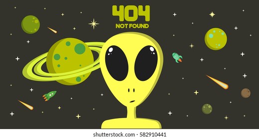 Page not found with alien