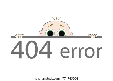 Page not found concept. Human hiding behind a banner with 404 error text message on it