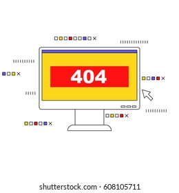 Page not found error 404 concept line art illustration