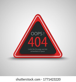 Page not found error on triangle in red black design