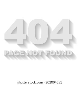 Page not found error vector template with white background.