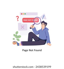 Seite nicht gefunden flache Stil Design Vektor Stock Illustrationen. 