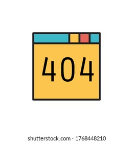 page not found icon filled outline vector illustration full color design. isolated on white background